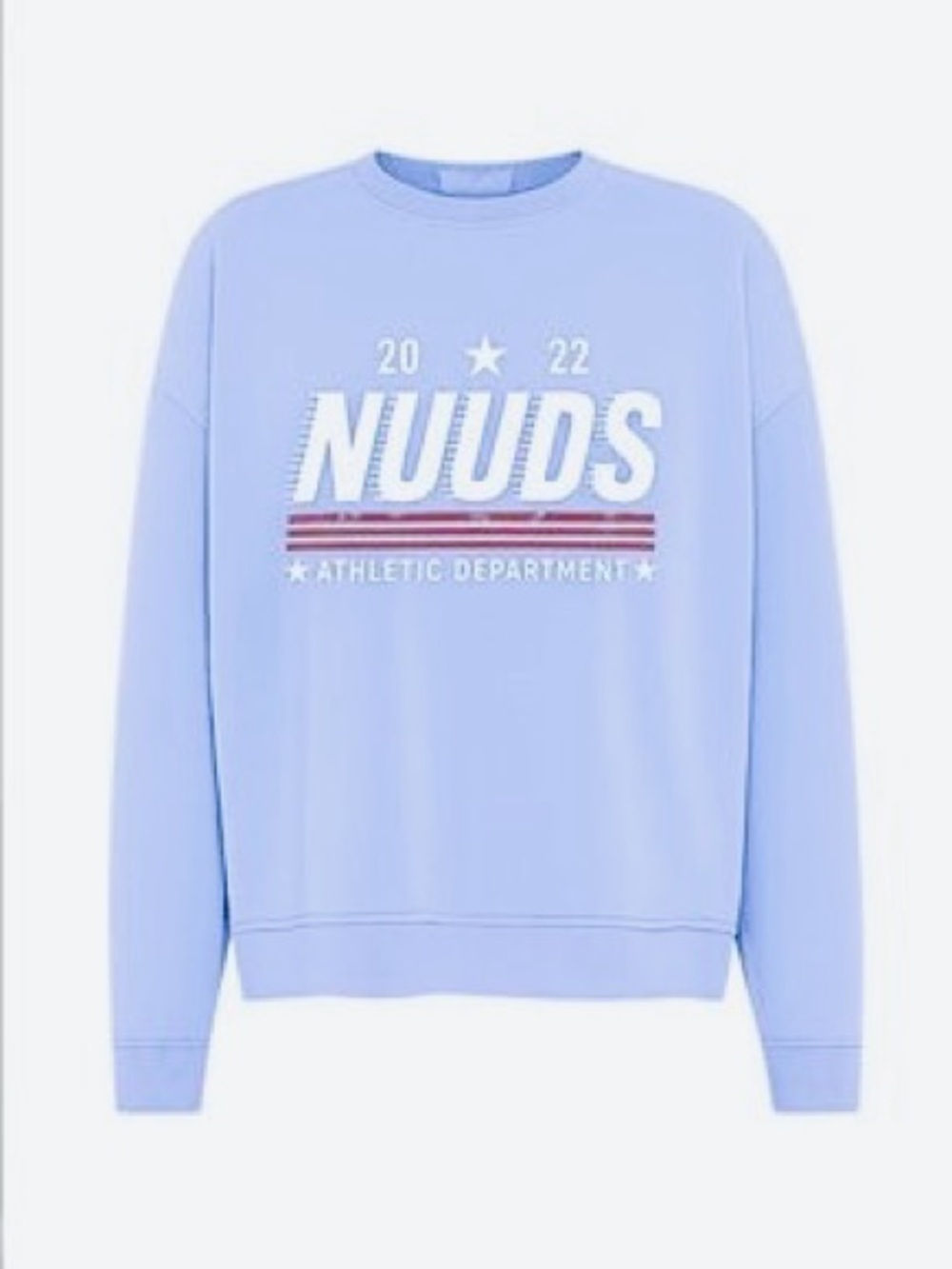 nuuds Light Blue Crewneck Sweatshirt with Retro Logo Womens Size Medium New